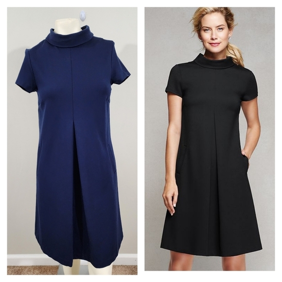 J. McLaughlin Dresses & Skirts - J.McLaughlin navy Leila Swing Dress in Navy Womens XS mock neck mod